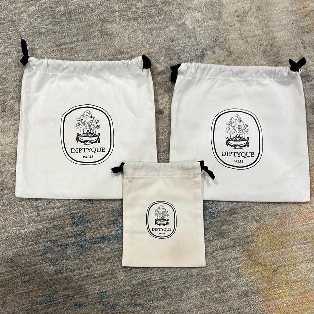 Diptyque White Drawstring Bag Trio